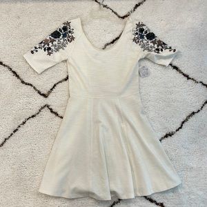 NWT Free People embroidered sleeve mini dress